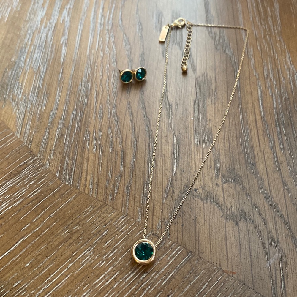 Green Necklace and Earring Set